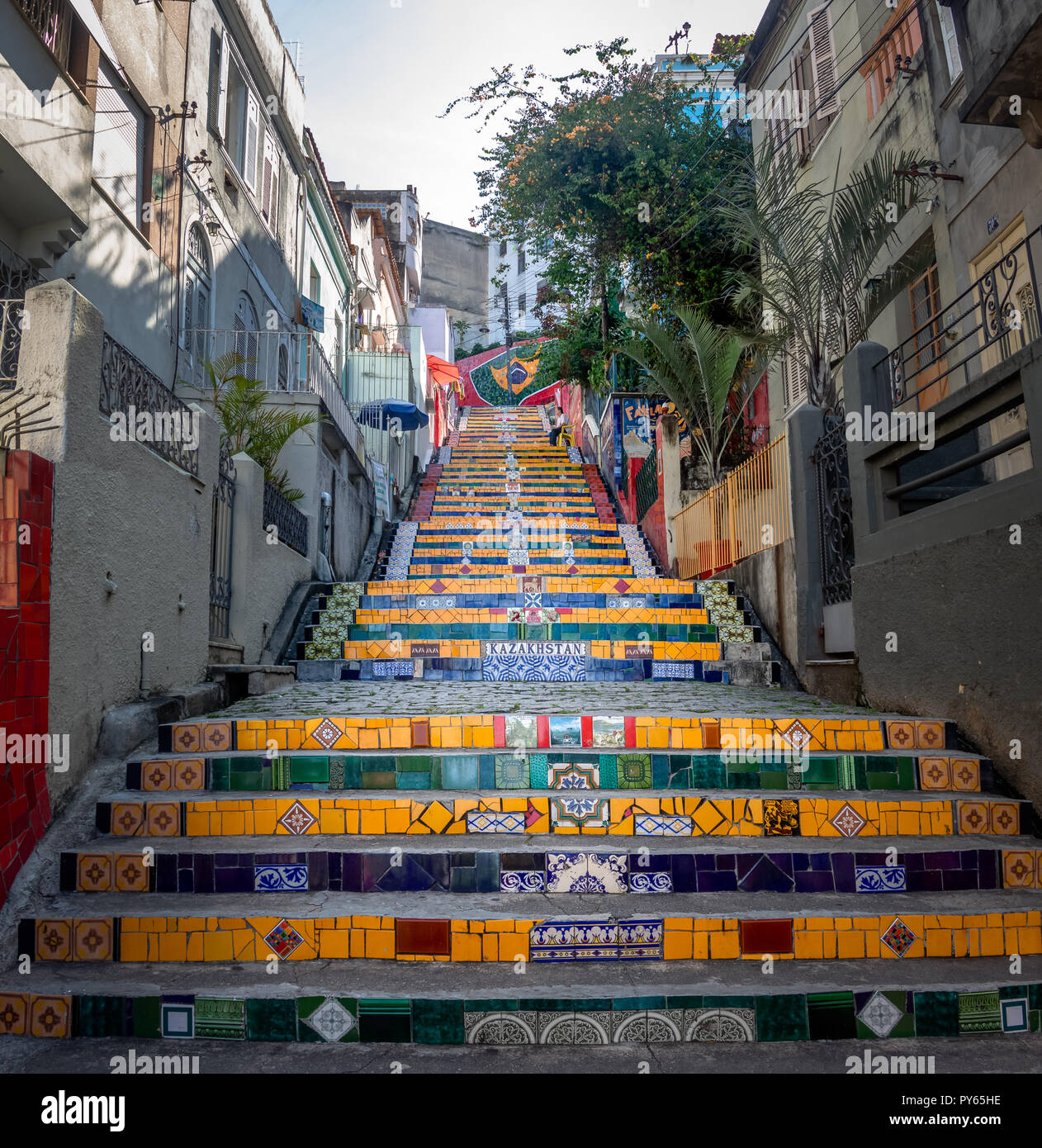 Selaron escadaria Schritte - Rio de Janeiro, Brasilien Stockfoto