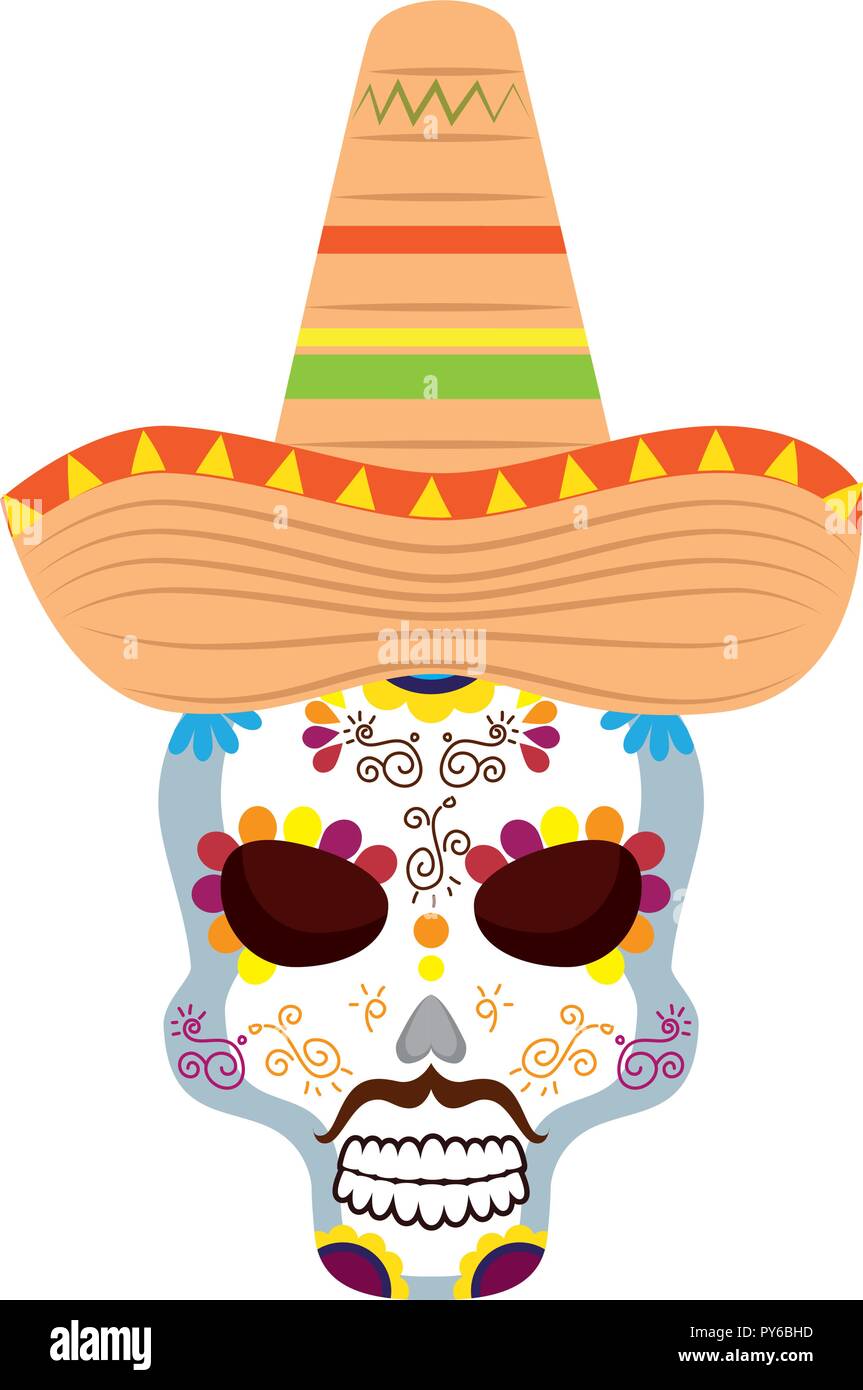 Maske des Santa Tod mit Hut Vector Illustration Design Stock Vektor