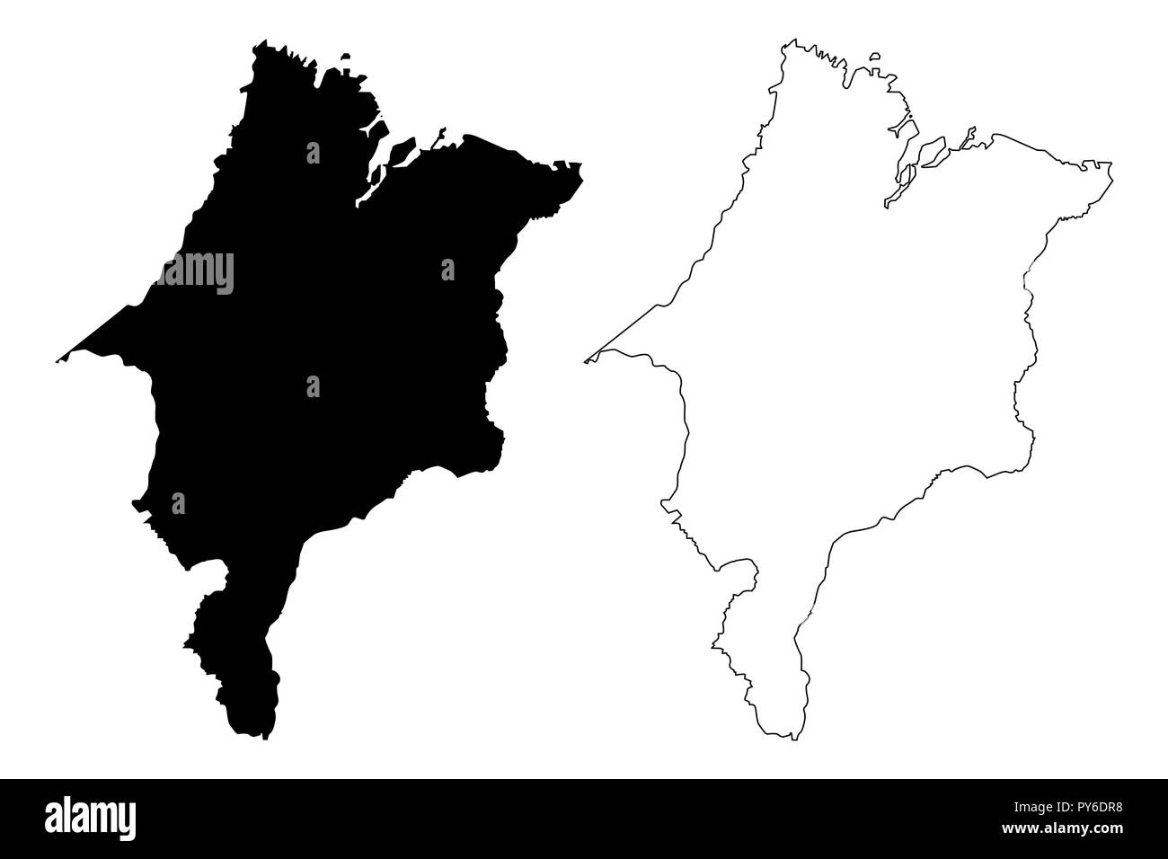 Maranhao (Region Brasiliens, Föderierte Zustand, Föderative Republik Brasilien) Karte Vektor-illustration, kritzeln Skizze Maranhao Karte Stock Vektor