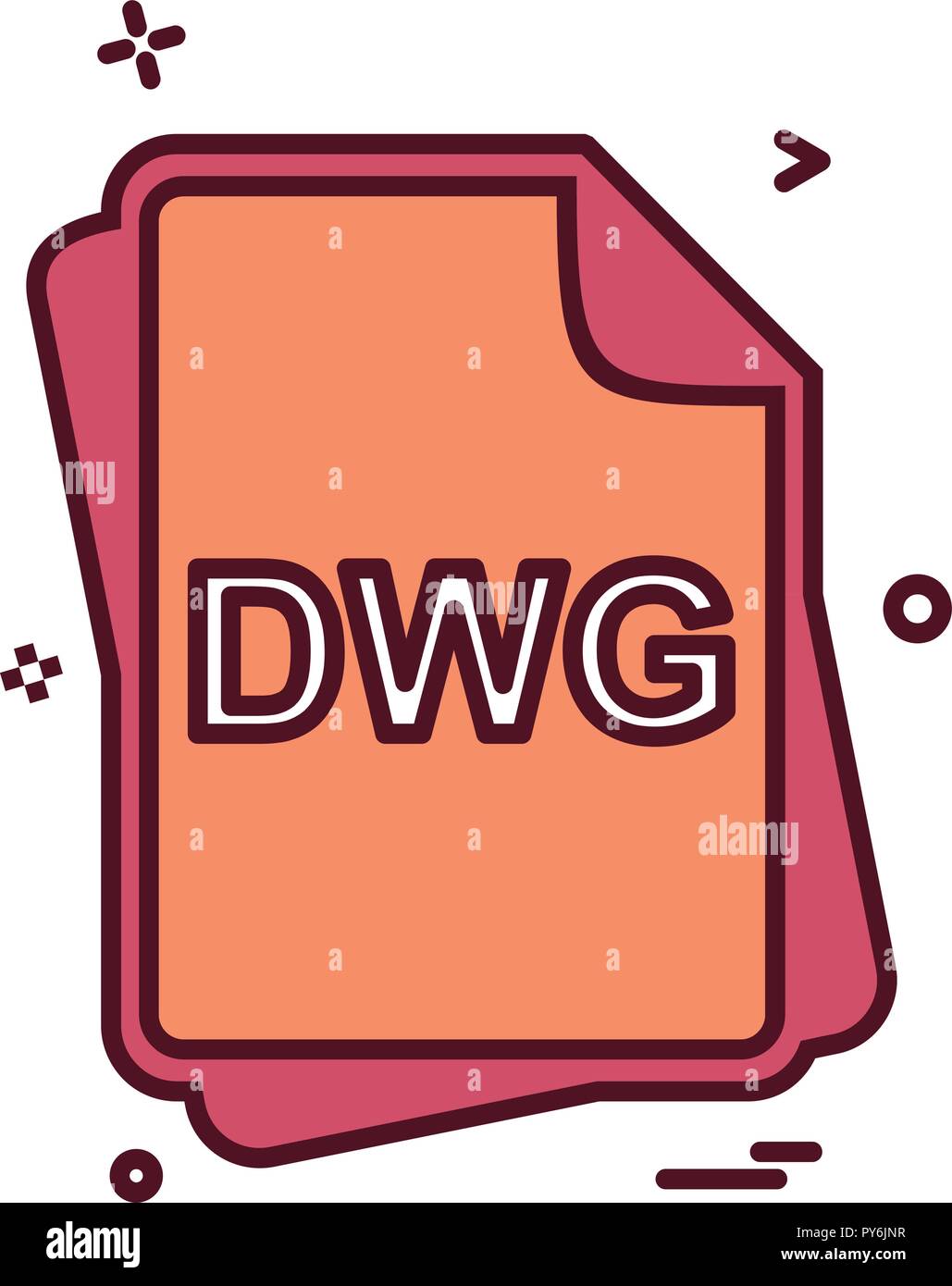 DWG-Datei Typ Icon Design Vektor Stock Vektor