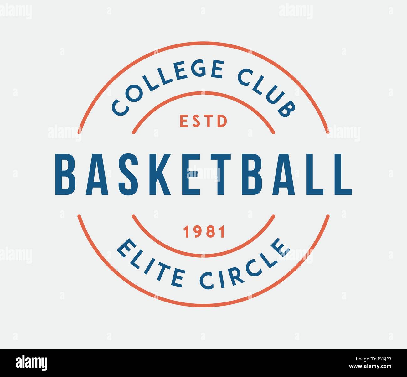 Basketball College Club Kreis ist ein Vektor Illustration über Sport Stock Vektor