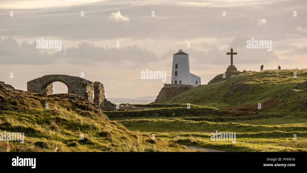 Abendlicht auf llanddwyn Island, Anglesey, North Wales, UK Stockfoto