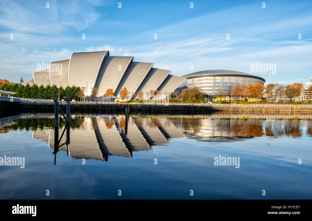 Schottischen Ausstellungs- und Konferenzzentrum und dem von der Hydrostatik-Einheit, Glasgow, Schottland, Großbritannien Stockfoto
