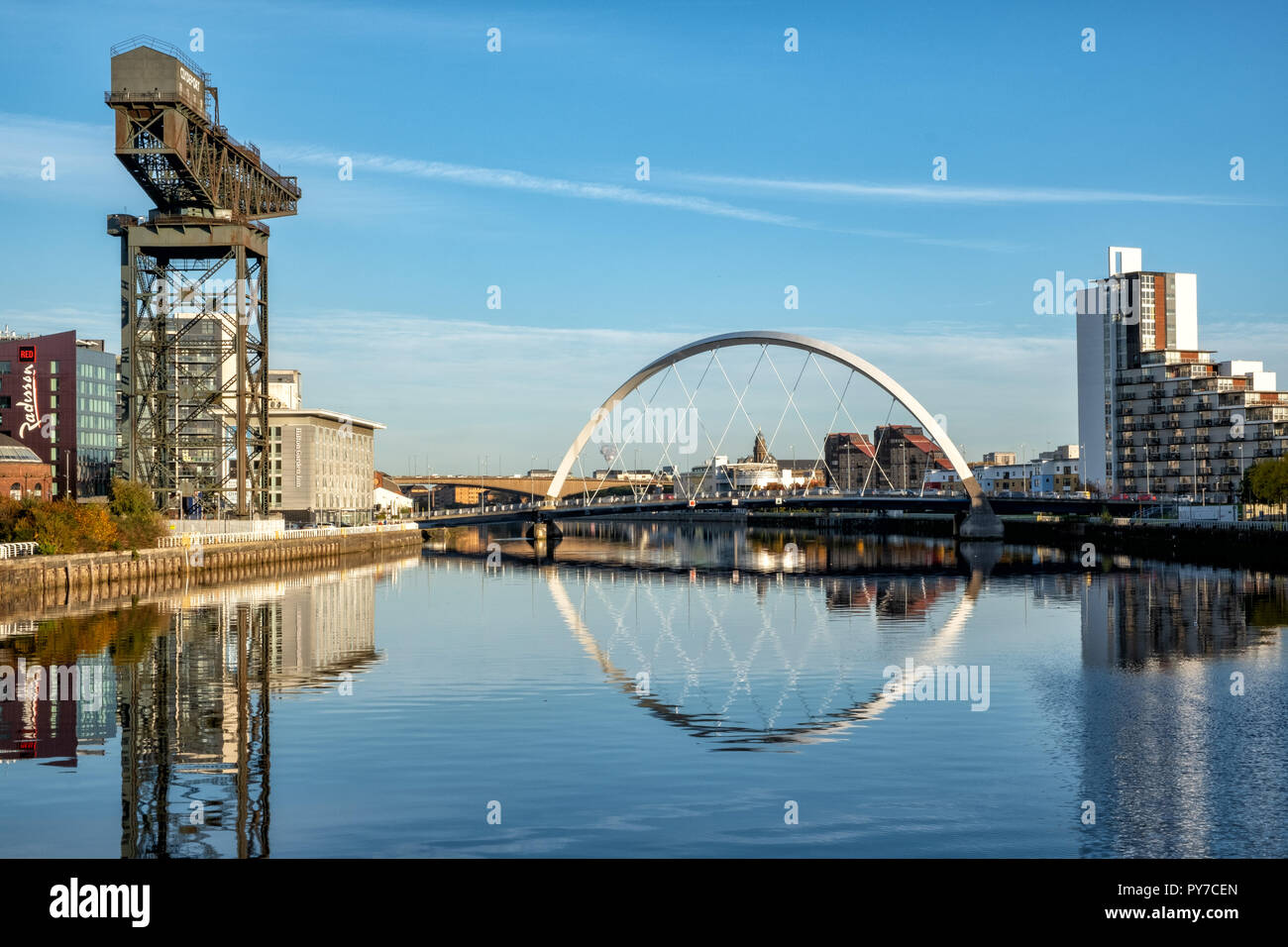 Squinty Brücke, Fluss Clyde, Glasgow, Schottland, Großbritannien Stockfoto