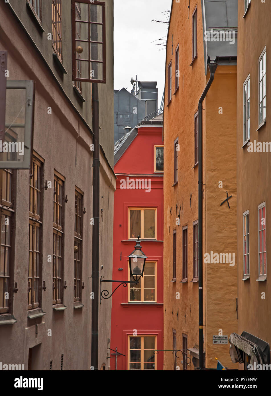 Gebäude der Farbe hinzufügen. Stockfoto