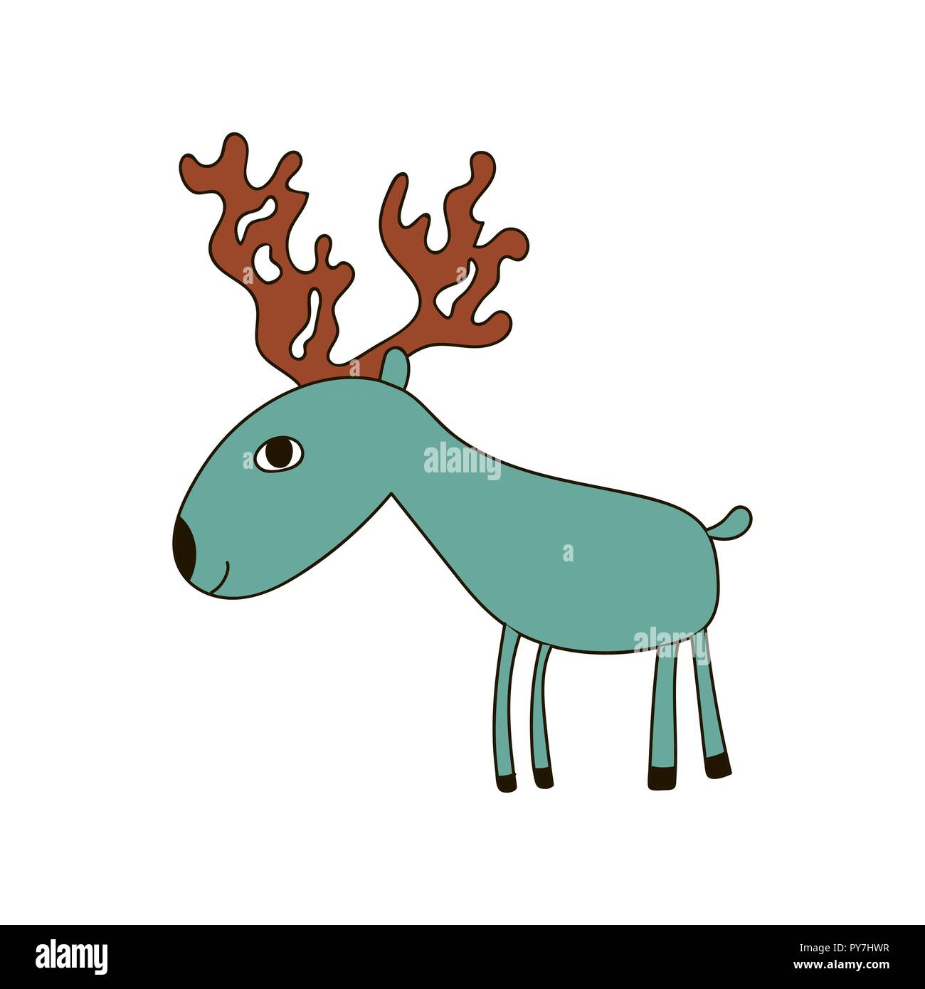 Grüne Elk. Kindisch cartoon Wald wildes Tier. Schön kindisch Tier im Cartoon Stil. Für Tapeten, pattern benutzt werden, Hintergründe Oberfläche text Stock Vektor Grüne Elk. Kindisch cartoon Wald wildes Tier. Schön kindisch Tier im Cartoon Stil. Für Tapeten, pattern benutzt werden, Hintergründe Oberfläche text Stock Vektor
