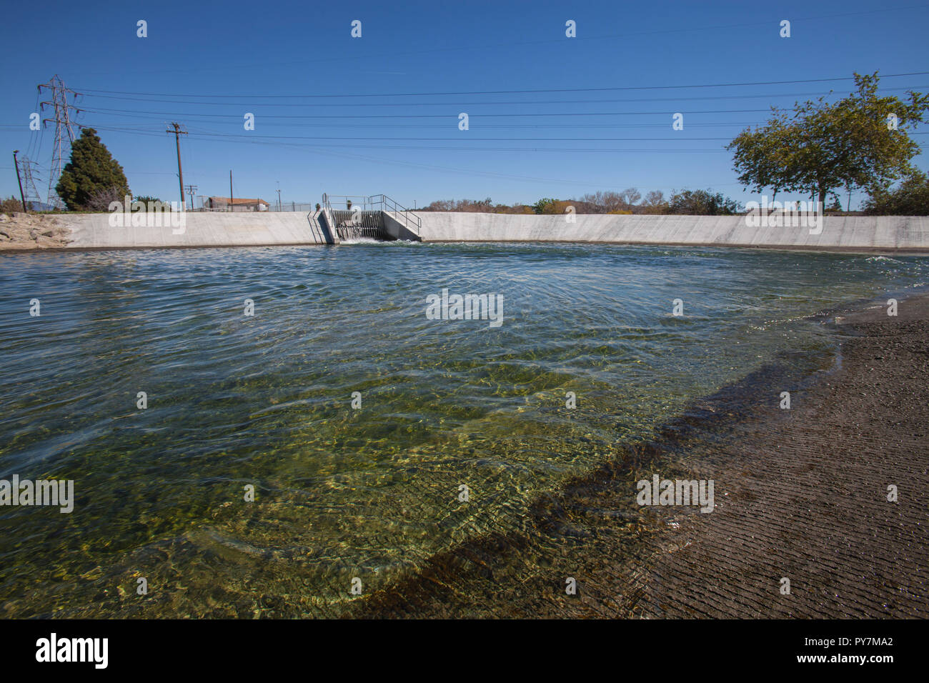 San Gabriel Verbreitung Gelände, Wasser auffüllen - WRD, Pico Rivera, Los Angeles County Stockfoto