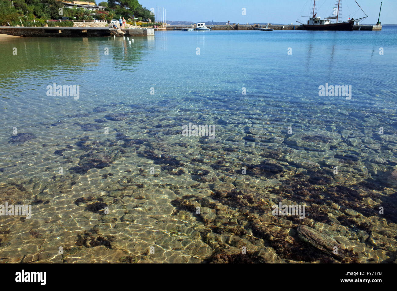 Palau, Sardinien. Cala Capra Strand Stockfoto