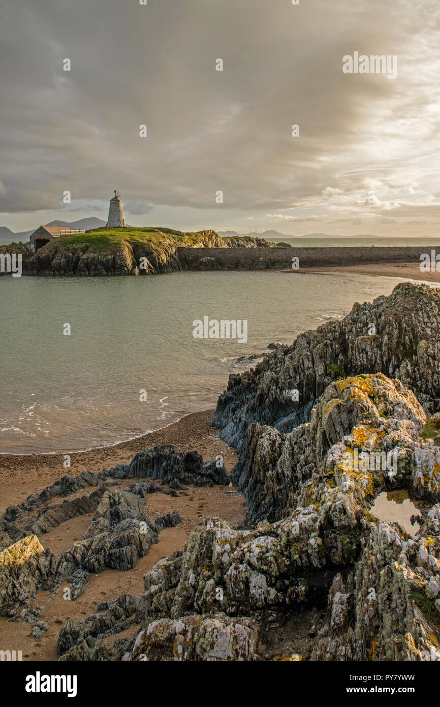 Abendlicht über llanddwyn Island, Anglesey, North Wales, UK Stockfoto