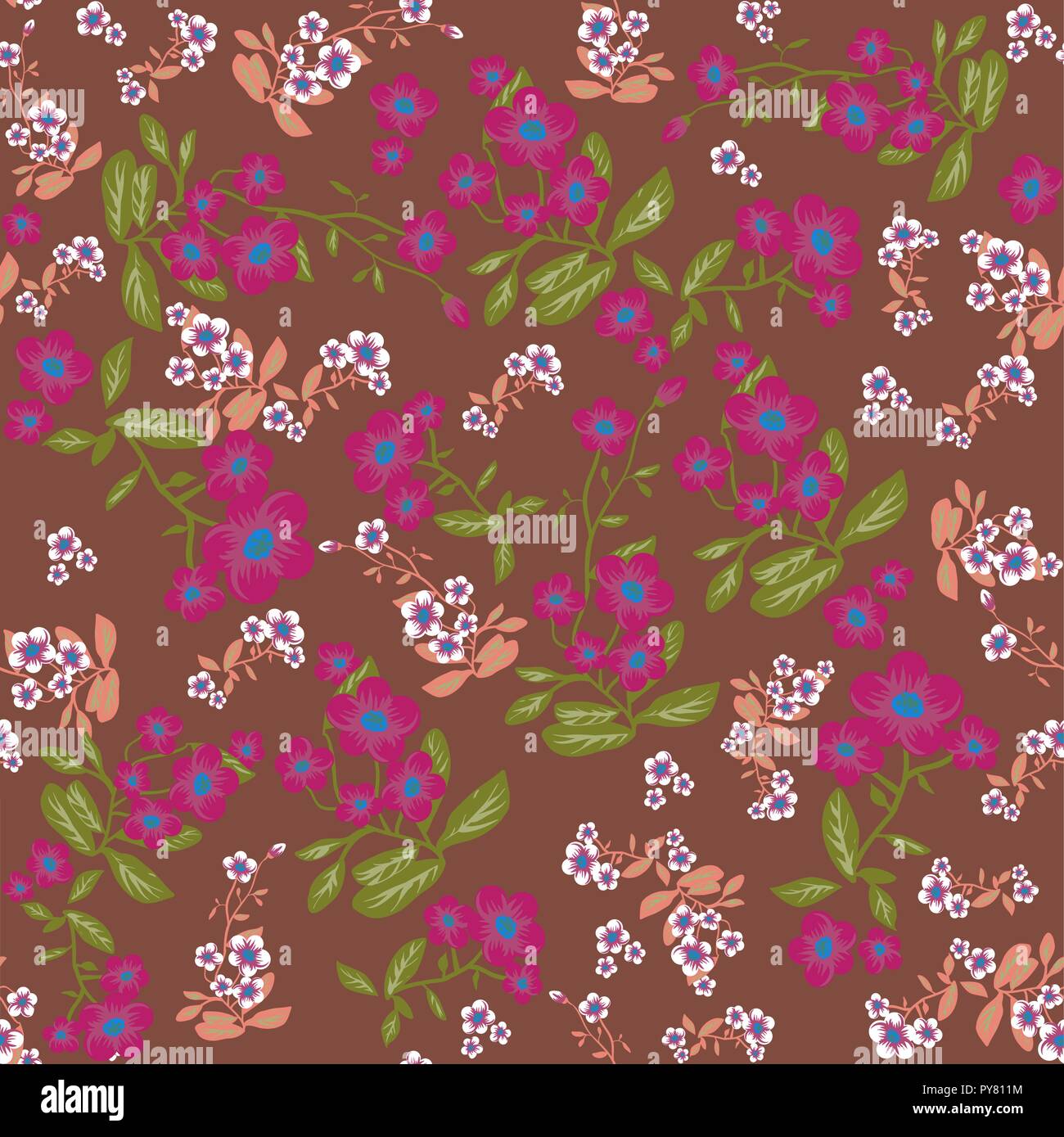 Natur Blumen nahtlose Muster Stock Vektor