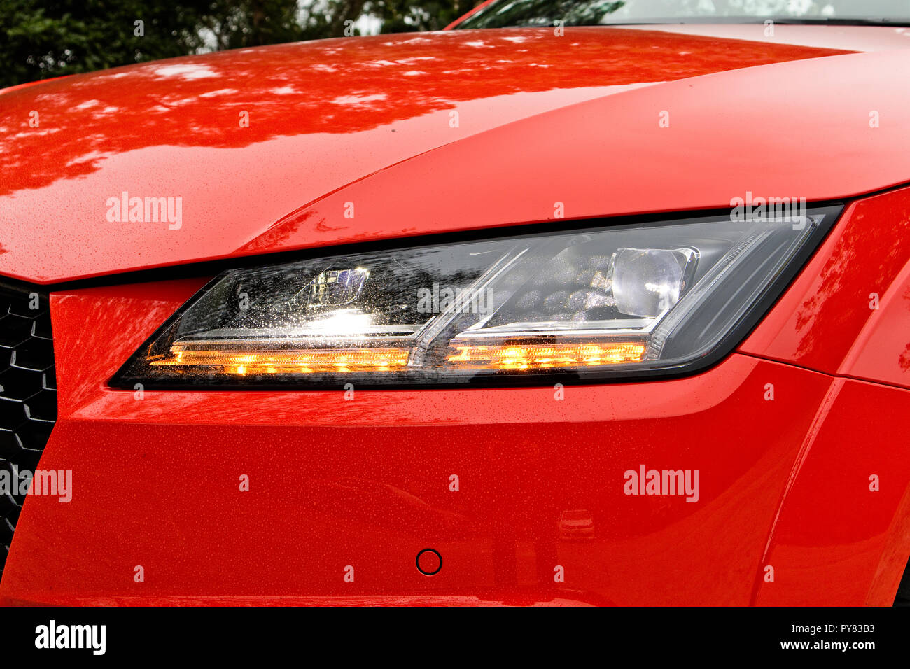 Hongkong, China, Jan 4, 2018: Audi TTRS 2018 Scheinwerfer Jan 4 2018 in Hongkong. Stockfoto