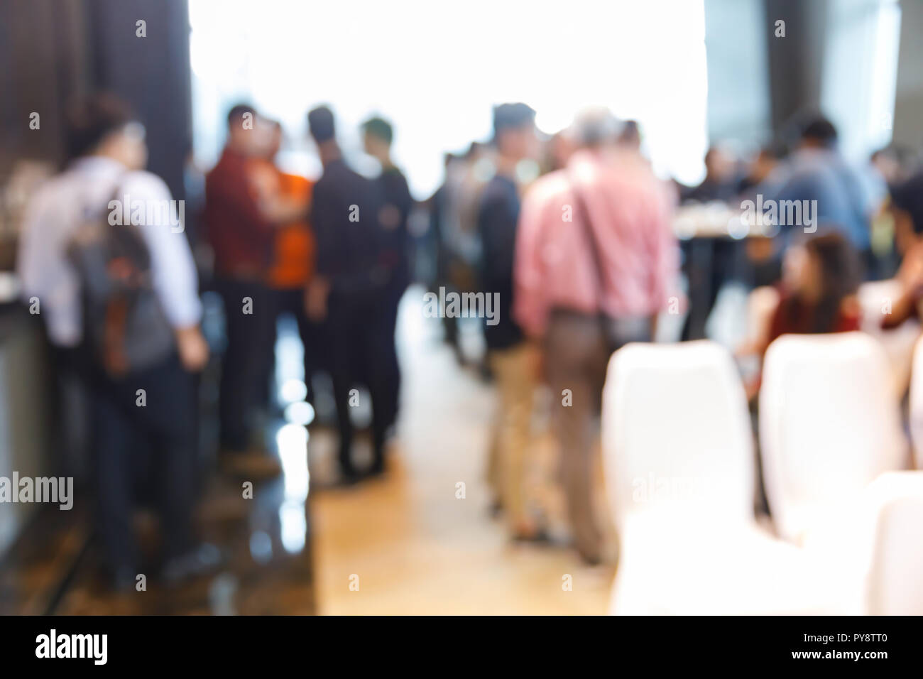 Abstract blur Zielgruppe Menschen in Pressekonferenz Ereignis oder Corporate Seminar Tagung Stockfoto