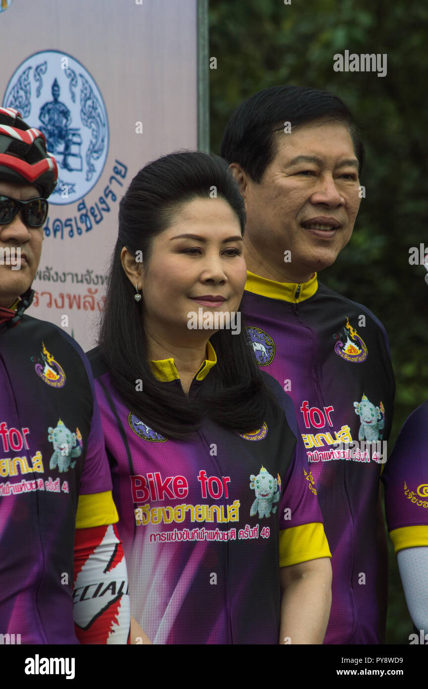 Chiang Rai, Thailand - 14. Oktober 2018: "Fahrrad für Chiangrai Spiele", der Provinzverwaltung Frau Rattana Jongsuthanamanee. Stockfoto