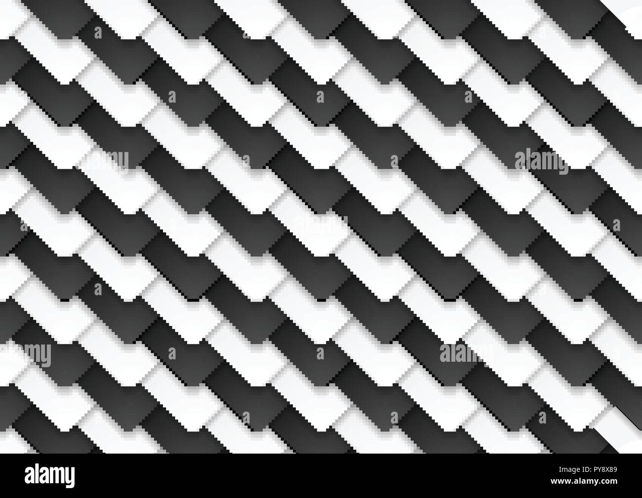 Schwarze und weiße abstrakte tech Kontrast Quadrate vector Hintergrund Stock Vektor