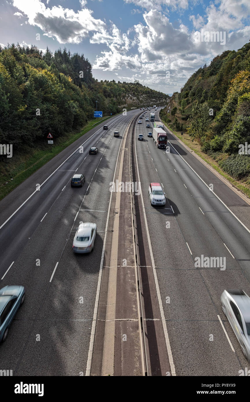 Die Autobahn M40 - in der Nähe der Ausfahrt 6 Stockfoto