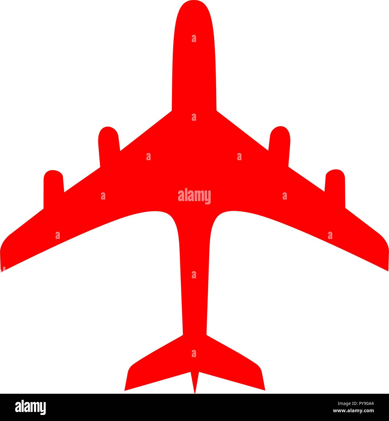Vector Illustration der rote Fläche auf weißem Hintergrund Stock Vektor