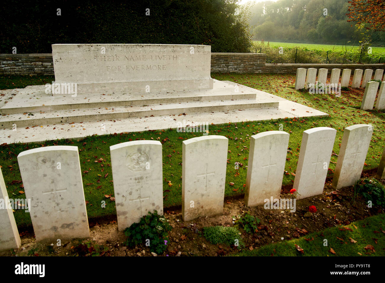 Blighty Tal Soldatenfriedhof mit viele von denen, die am 1. Juli 1916 getötet neben dem Schlachtfeld an der Somme Stockfoto