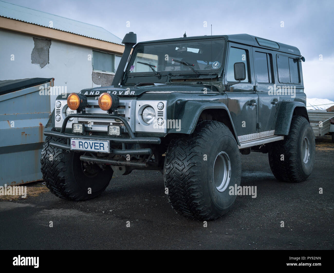 Hauganes Island 20 Oktober 2018 Land Rover Defender Mit Dem