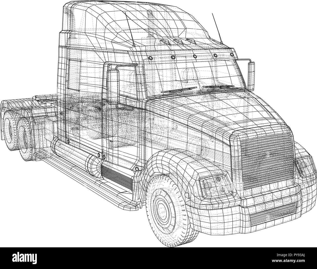 Kommerzielle Lieferung. Tracing Abbildung der 3d. EPS 10 Vektor Format auf weißem isoliert. Stock Vektor