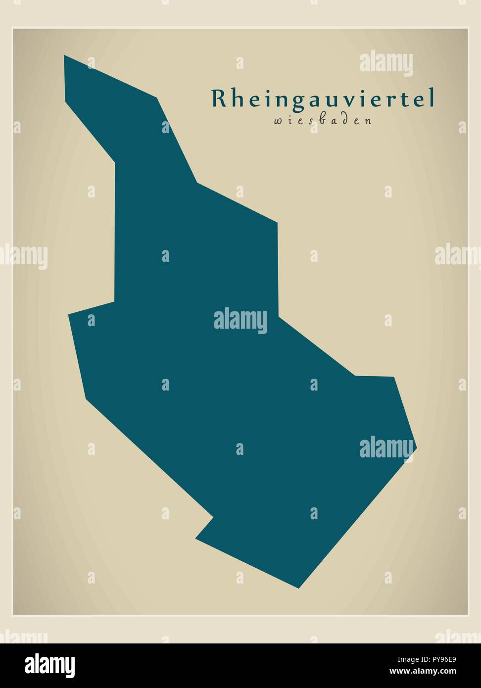 Moderne Viertel Karte - Wiesbaden Rheingauviertel Deutschland Stock Vektor