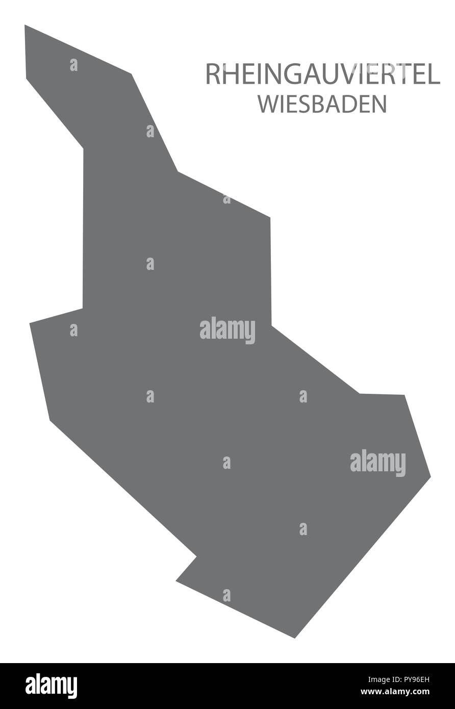 Wiesbaden Rheingauviertel Bezirk Karte grau Abbildung silhouette Form