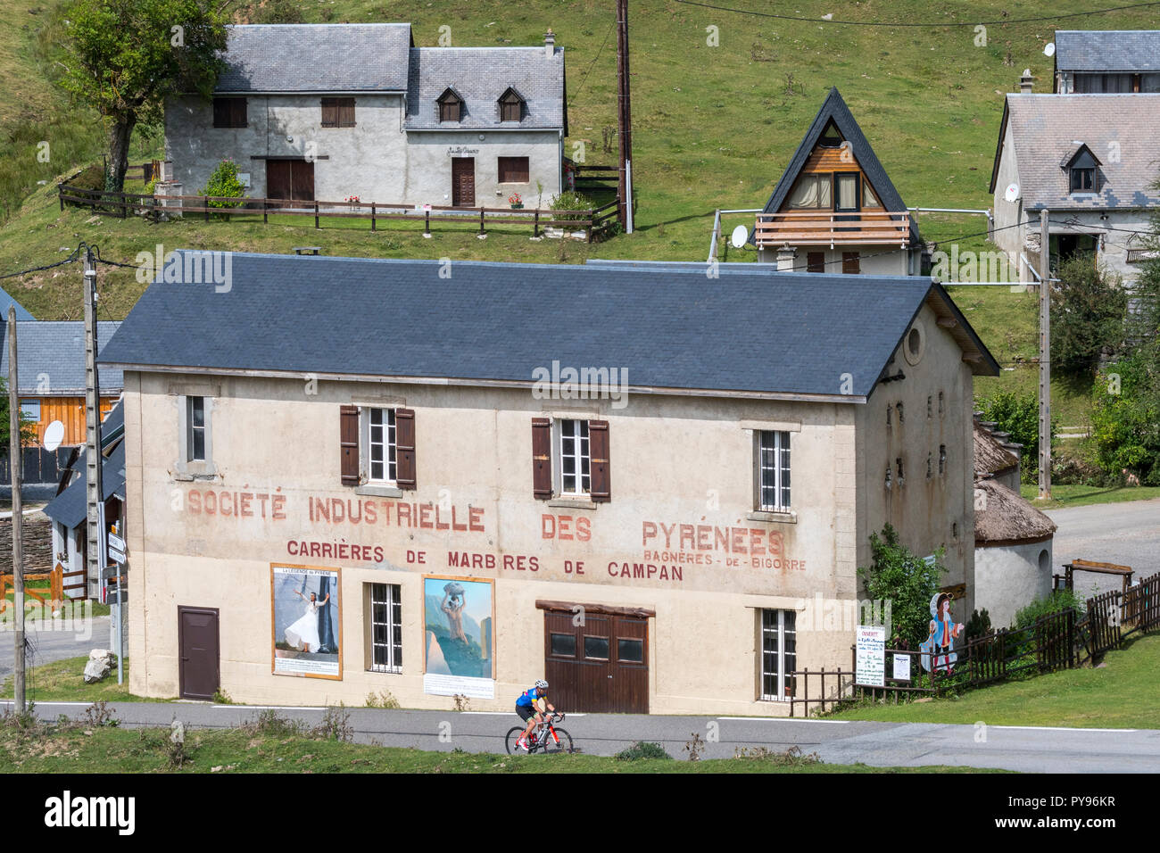 Société Industrielle de Pyrénées/Carrières de Marbres de Campan, Marmor Steinbruch bei Payolle, Haute-Bigorre, Hautes-Pyrénées, Frankreich Stockfoto