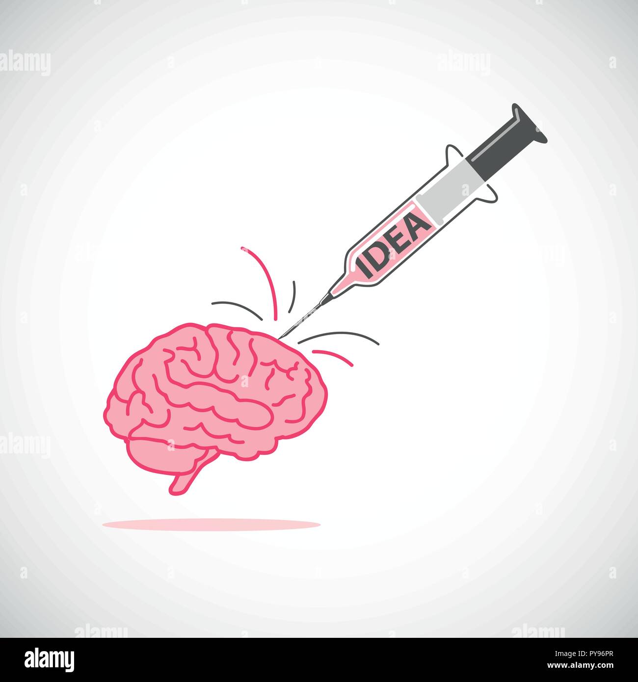 Menschliche Gehirn Symbol mit Idee spritze Vector Illustration Stock Vektor