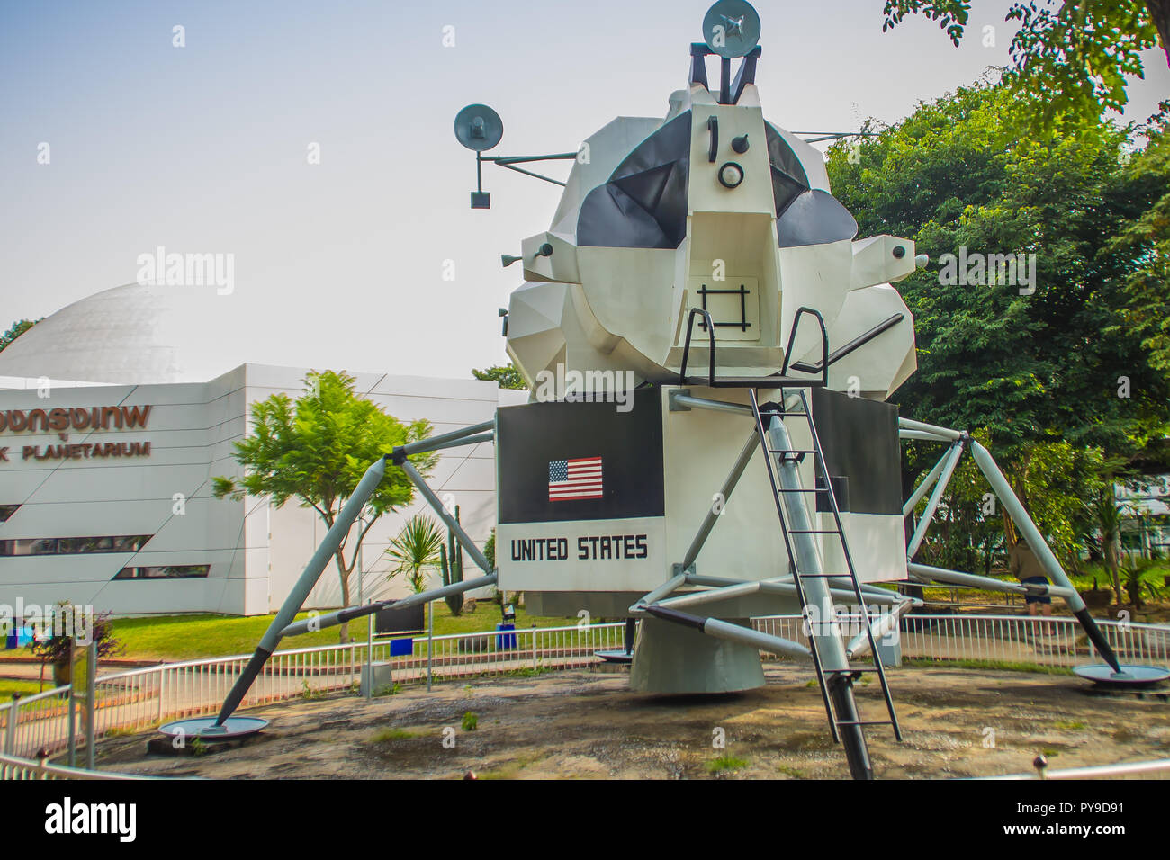 Bangkok, Thailand - November 4, 2017: das Modell der Apollo Lunar Module, das landegerät Teil des Apollo Raumschiff für den US-amerikanischen Apollo Programm. Stockfoto