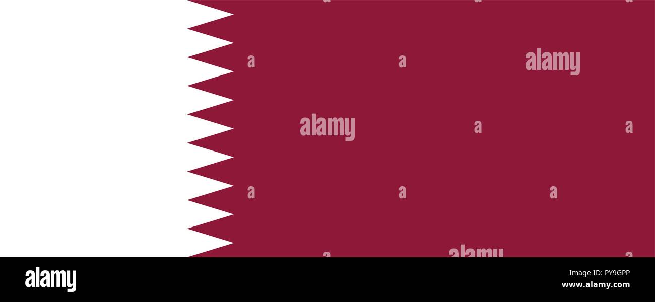 Vektor Bild für Katar Flagge. Auf der Grundlage der Offiziellen und dem genauen Qatari Flagge Abmessungen (28:11) & Farben (1955 C und Weiß) Stock Vektor