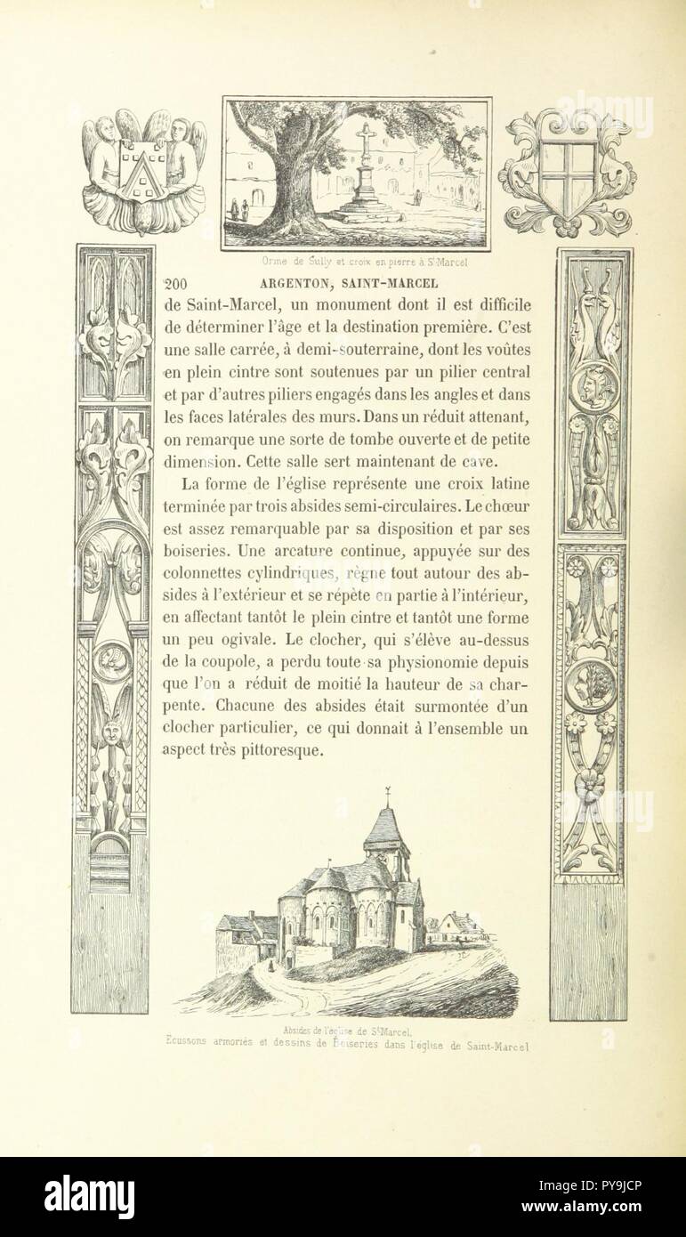 Seite 254 der "Esquisses pittoresques sur le département de l'Indre. Texte par MM. De La Tramblais, De La Villegille, et J. de Vorys. Dessins par I. Meyer". Stockfoto