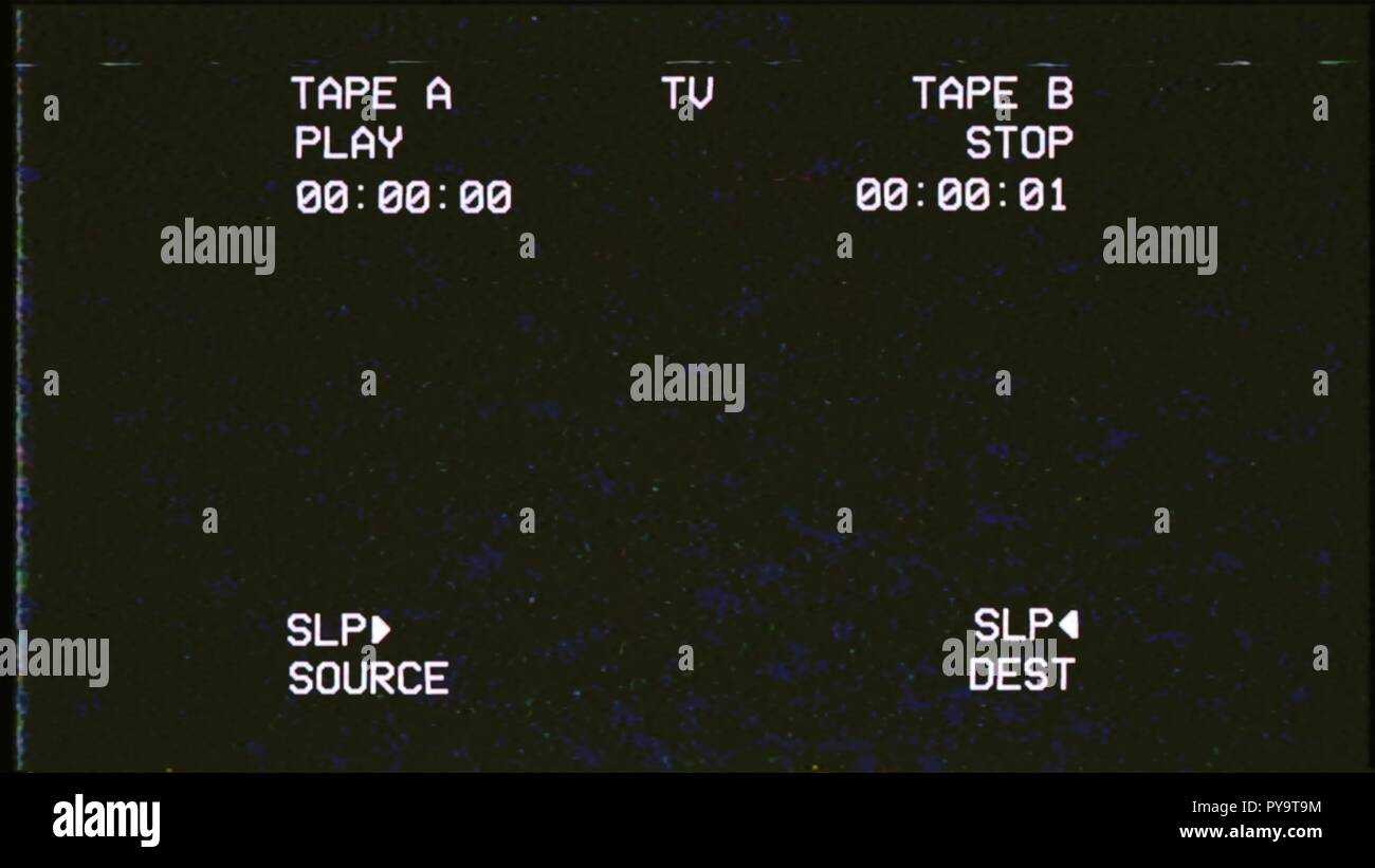 Eine alte beschädigt VHSTracking ein Black Noise schlechtes Signal von
