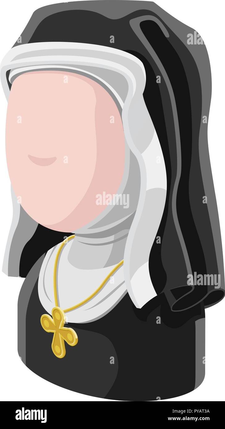 Nonne Frau Avatar Menschen Symbol Stock Vektor