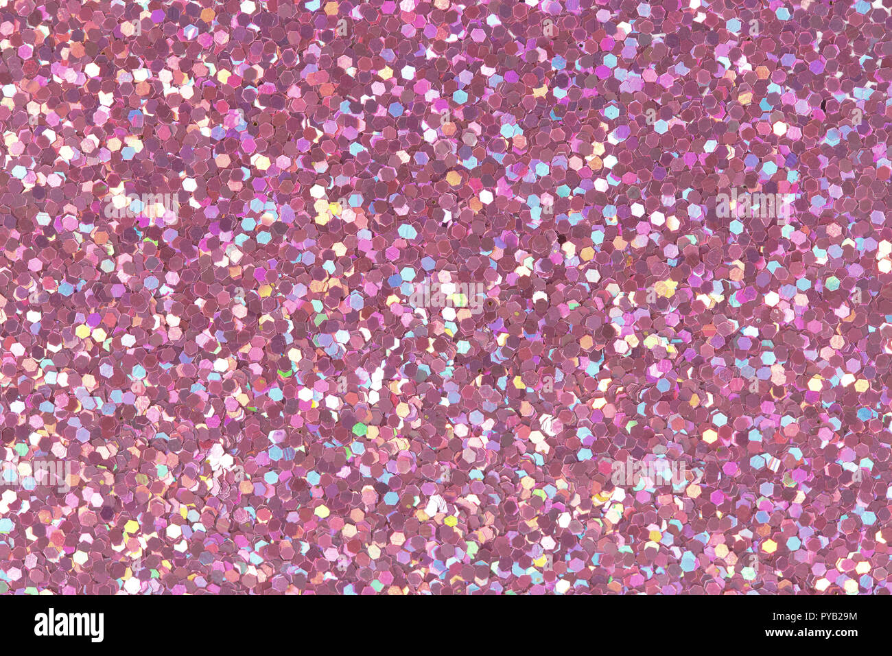 Rosa glitter Textur auf Makro. Niedriger Kontrast Foto. Stockfoto