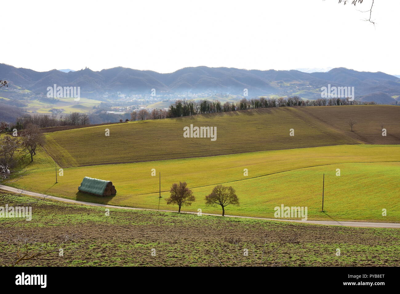 Italienische Winterlandschaft Stockfoto