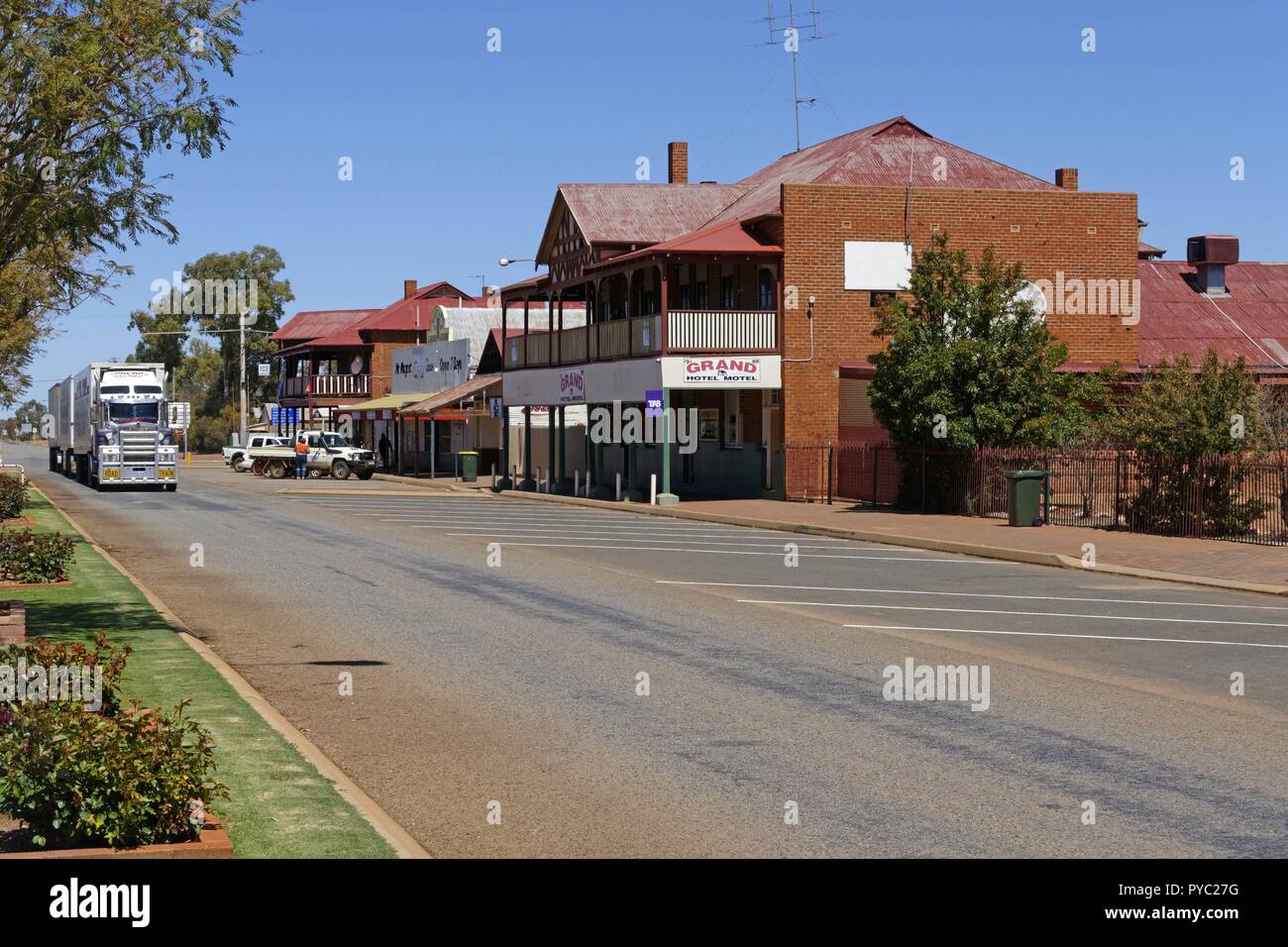 Australische Goldgräberstadt Hauptstraße, Mount Magnet, Murchison, Western Australia | Verwendung weltweit Stockfoto