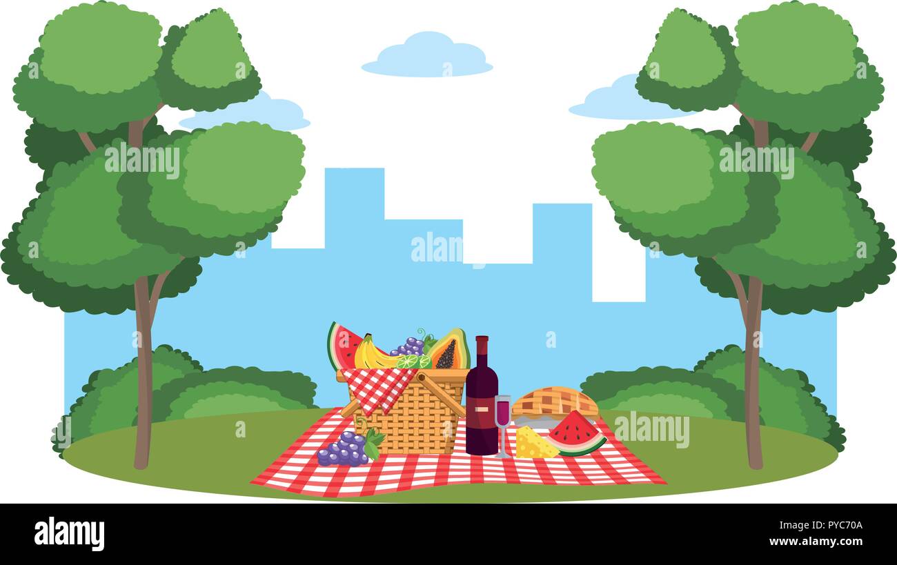 Picknick im Park Stock Vektor