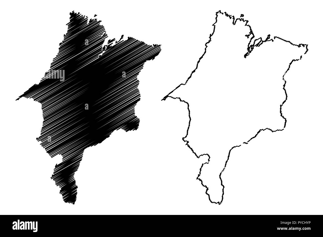 Maranhao (Region Brasiliens, Föderierte Zustand, Föderative Republik Brasilien) Karte Vektor-illustration, kritzeln Skizze Maranhao Karte Stock Vektor