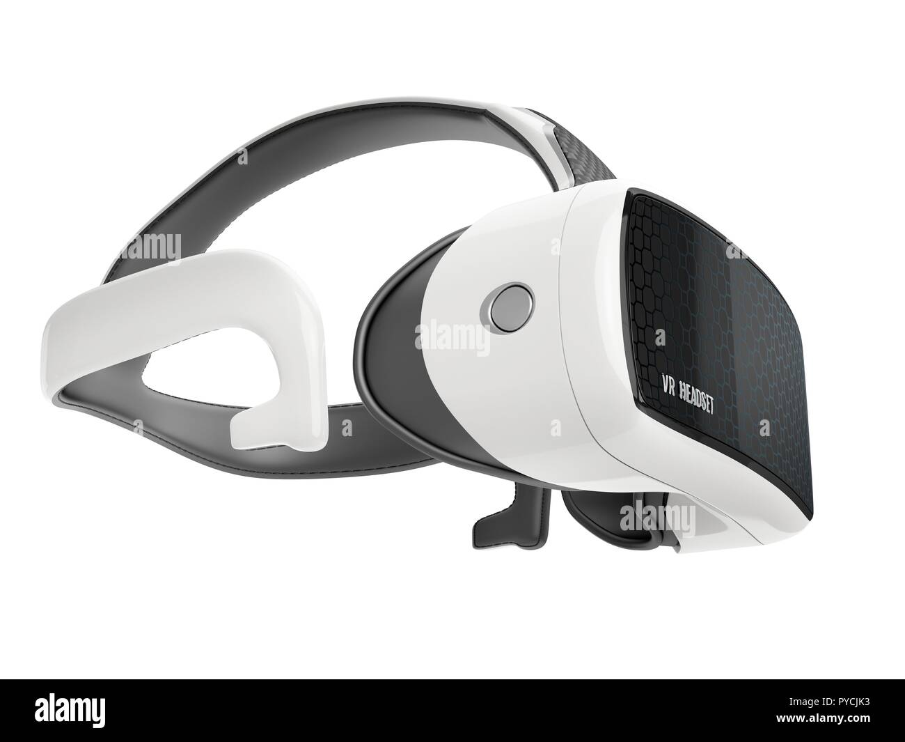Virtual reality Headset auf weißem Hintergrund, Illustration. Stockfoto