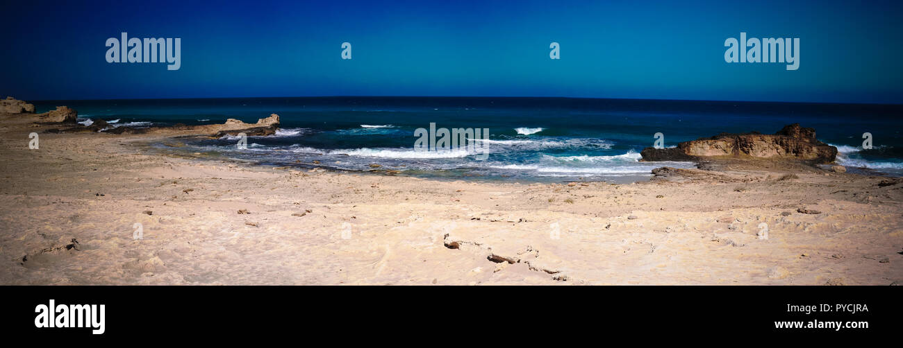 Landschaft mit Sand Neue Soyeenat Beach in Marsa Matruh, Ägypten Stockfoto