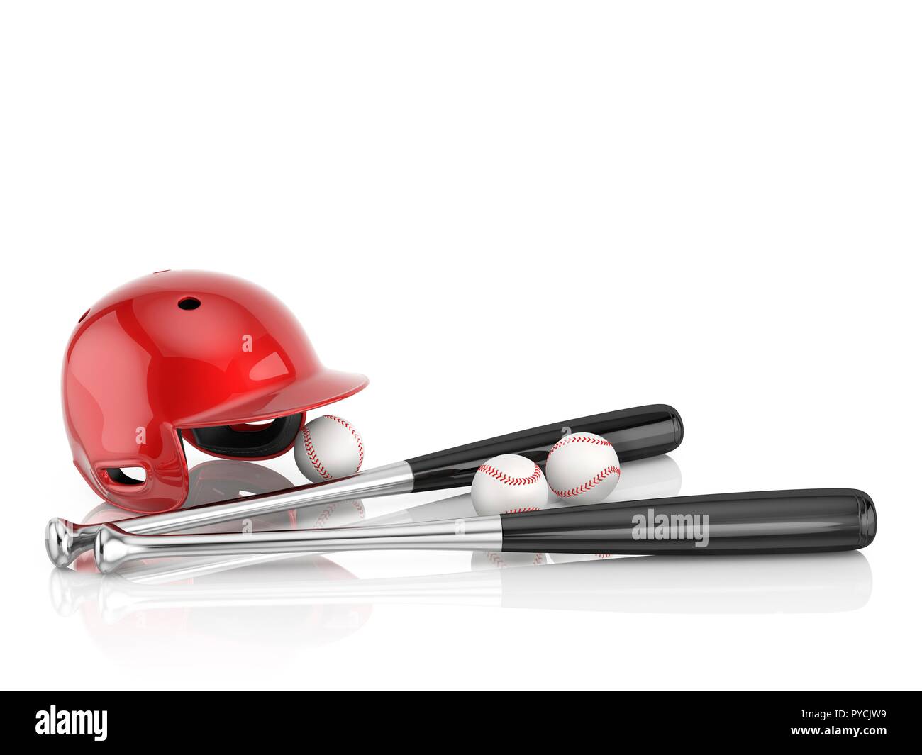 Baseball Ausrüstung, Illustration. Stockfoto