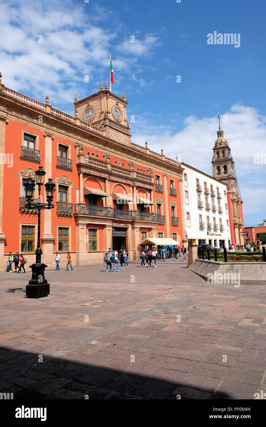 Die Städtischen Palast oder Rathaus in León, Guanajuato, Mexiko; Sitz der Gemeindeverwaltung. Stockfoto