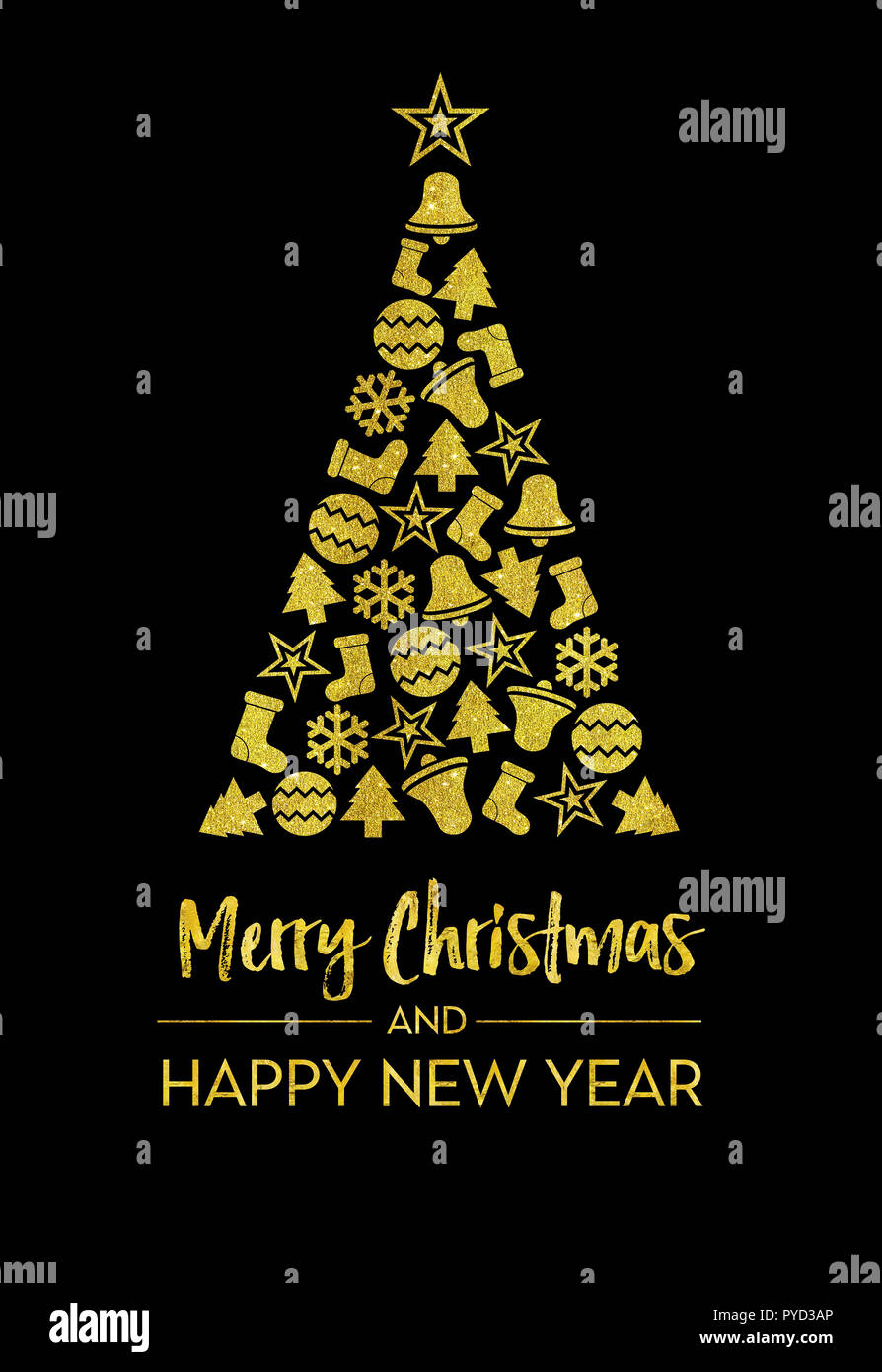 Grußkarte - Frohe Weihnachten und ein glückliches neues Jahr Stockfoto