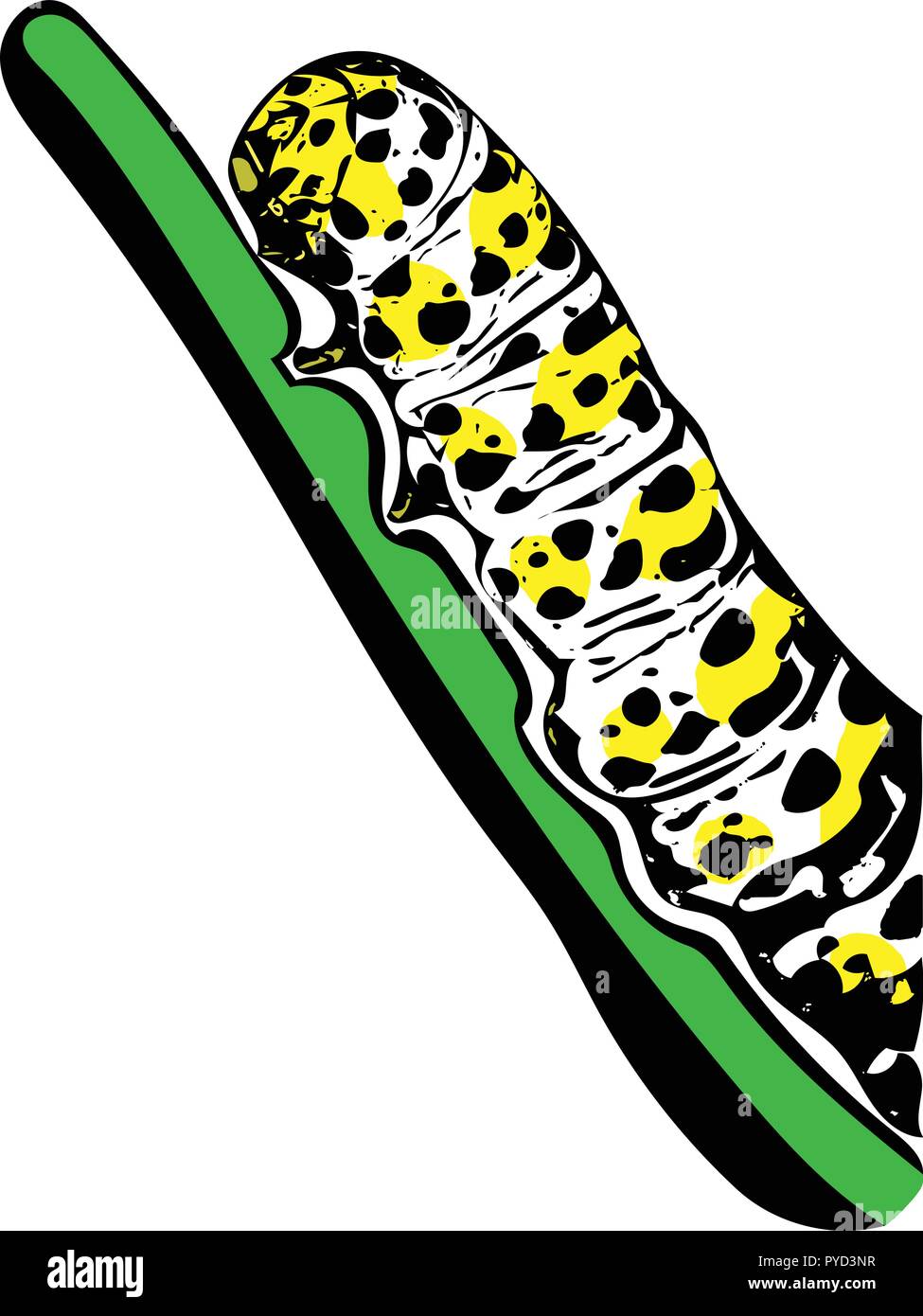 Farbe vektorgrafik der Königskerze motte Caterpillar auf Storch Stock Vektor