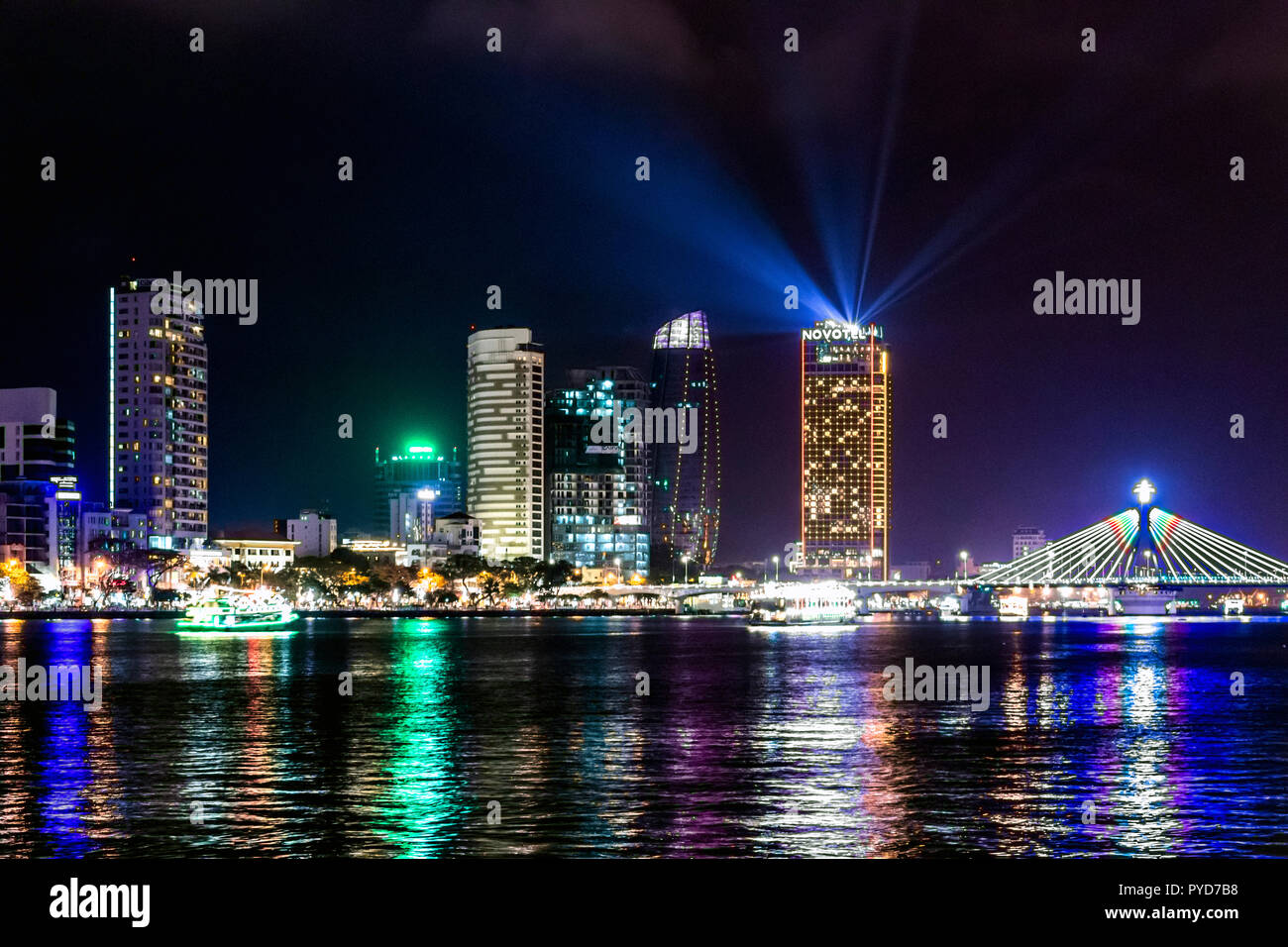 Da Nang Vietnam bei Nacht Stockfoto