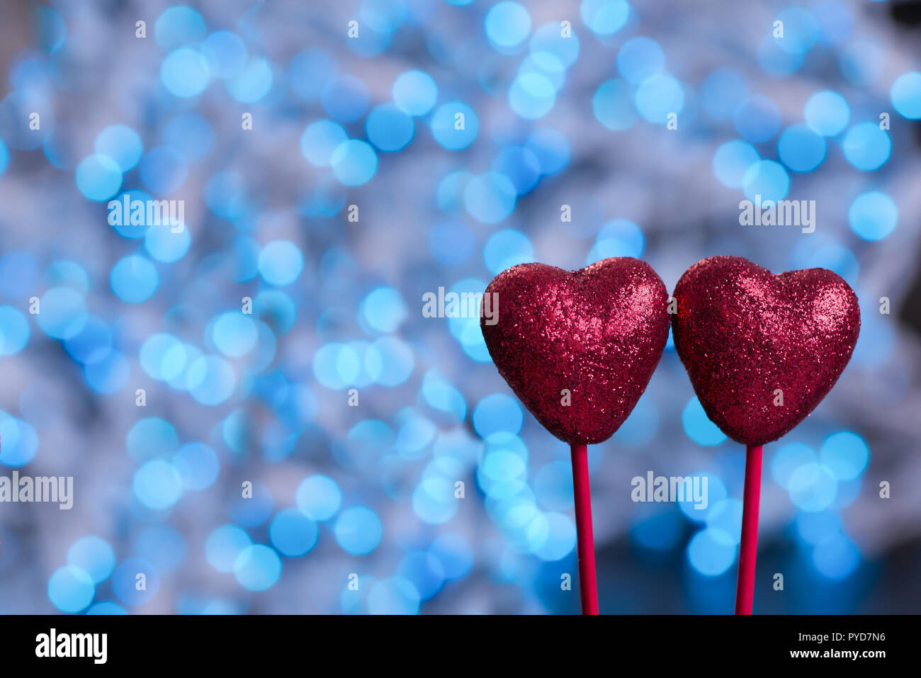 Zwei rote Herzen Stockfoto