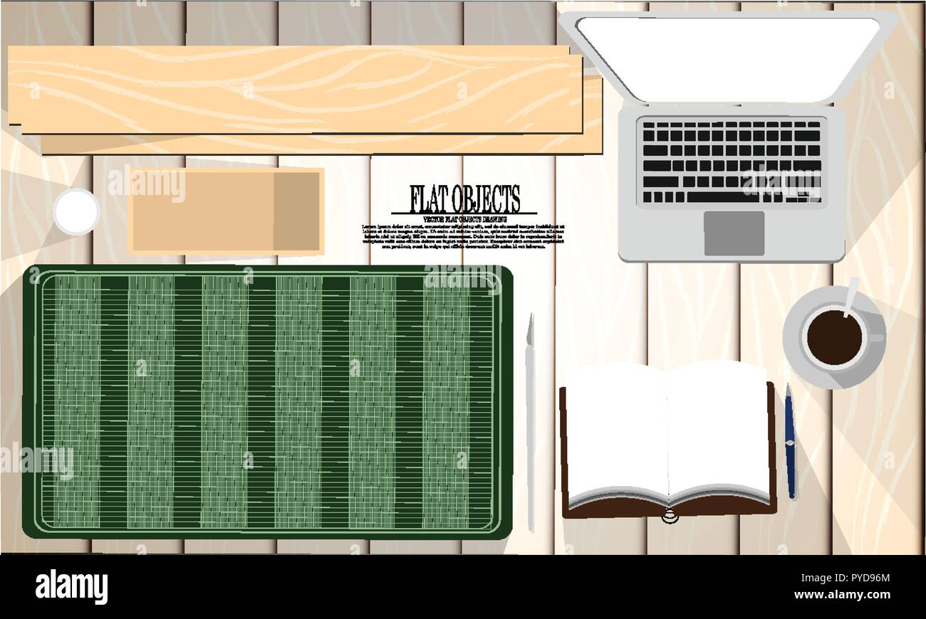 Flaches Objekt Design, designer Beruf Ausrüstung Stock Vektor