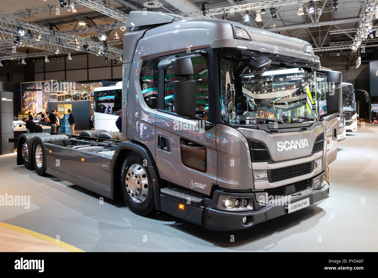 HANNOVER, Deutschland - 27.September 2018: Neue Scania L 320 Urban Truck auf der Hannover IAA Nutzfahrzeuge Motor Show präsentiert. Stockfoto