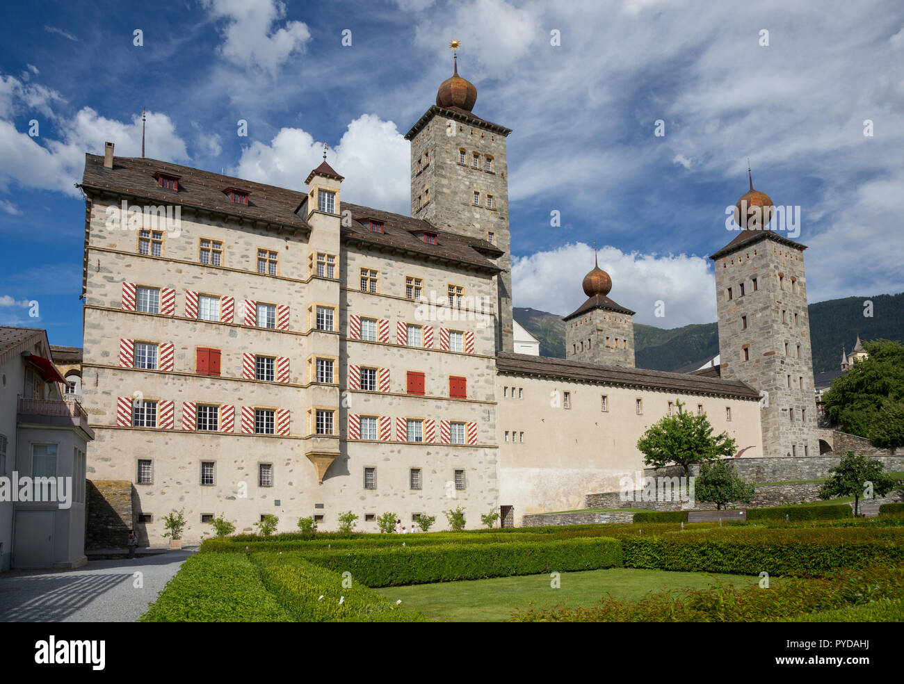 Stockalper Haus und Palace, Brig, Schweiz Stockfoto