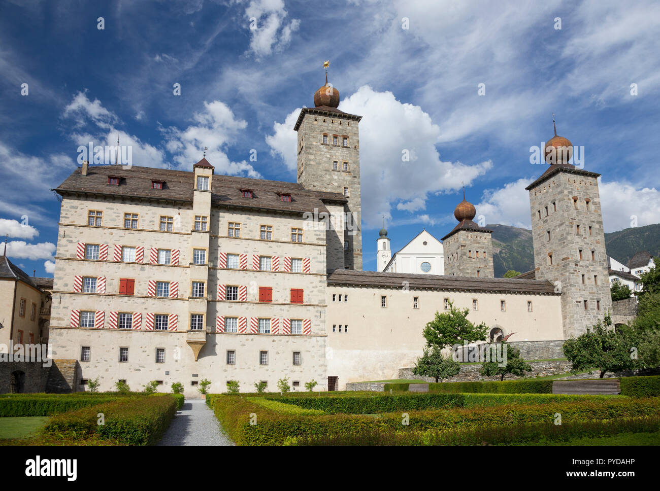 Stockalper Haus und Palace, Brig, Schweiz Stockfoto