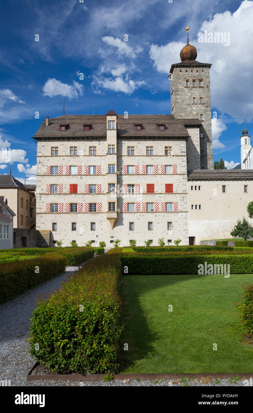 Stockalper Haus und Palace, Brig, Schweiz Stockfoto